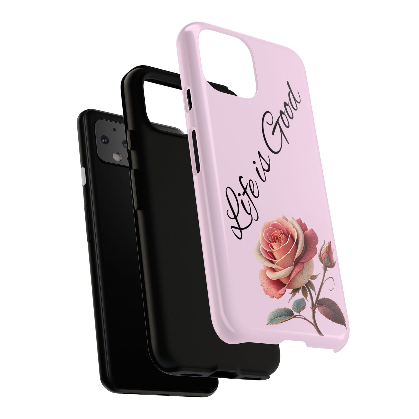 Roses & Positivity Phone Case - Floral Design, Life is Good, Tough Cases for Everyday Wear, Gift for Friends, Mother's Day, Spring [...]