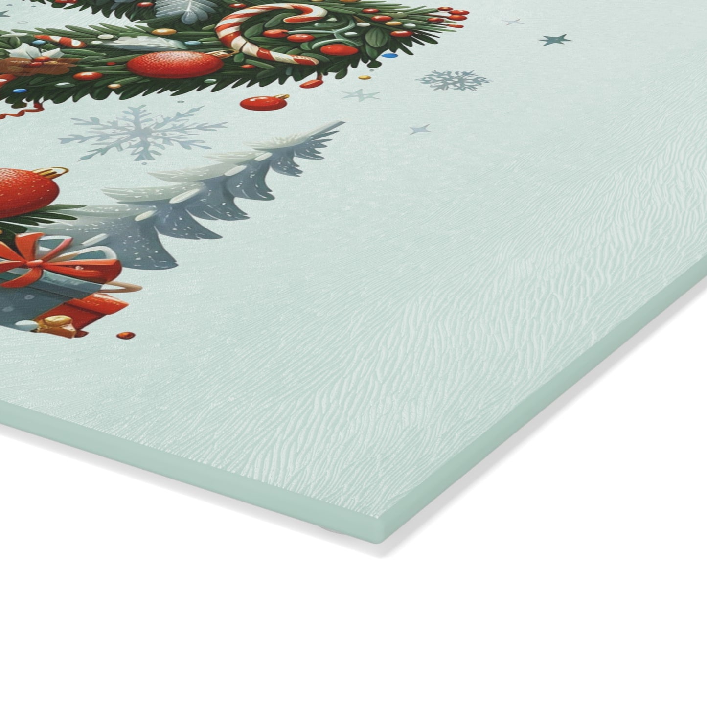 Christmas Wreath Letter 'Z' Glass Cutting Board — Holiday Kitchen Décor with Ornaments & Gifts