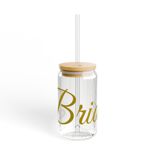 Personalized Sipper Glass, Bride Sipper Cup, Wedding Gift, Reusable Drinkware, Engagement Party Favors, Eco-Friendly Beverage Container