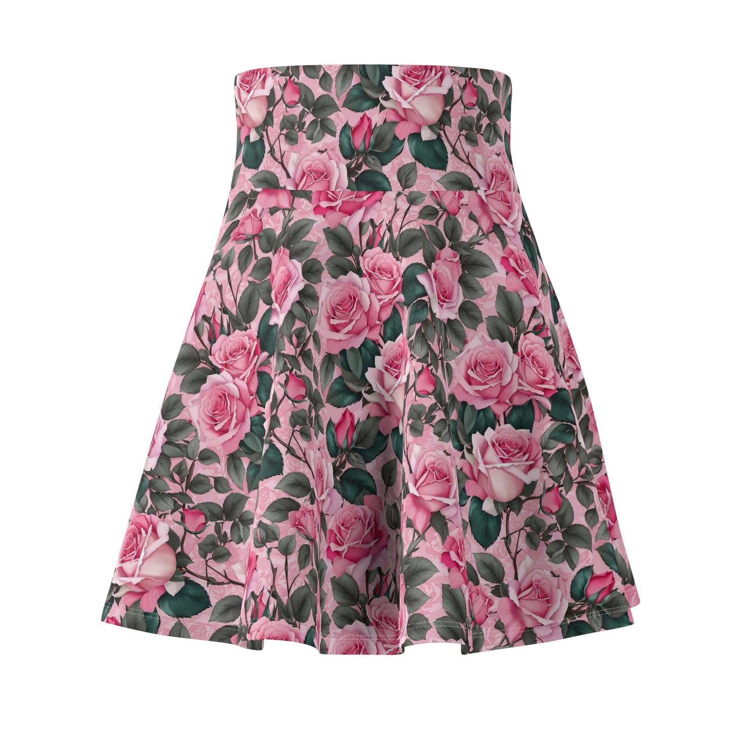 Floral Women's Skater Skirt, Elegant Summer Outfit, Casual Dress, Ideal for Weddings, Garden Parties, Vacation Wear