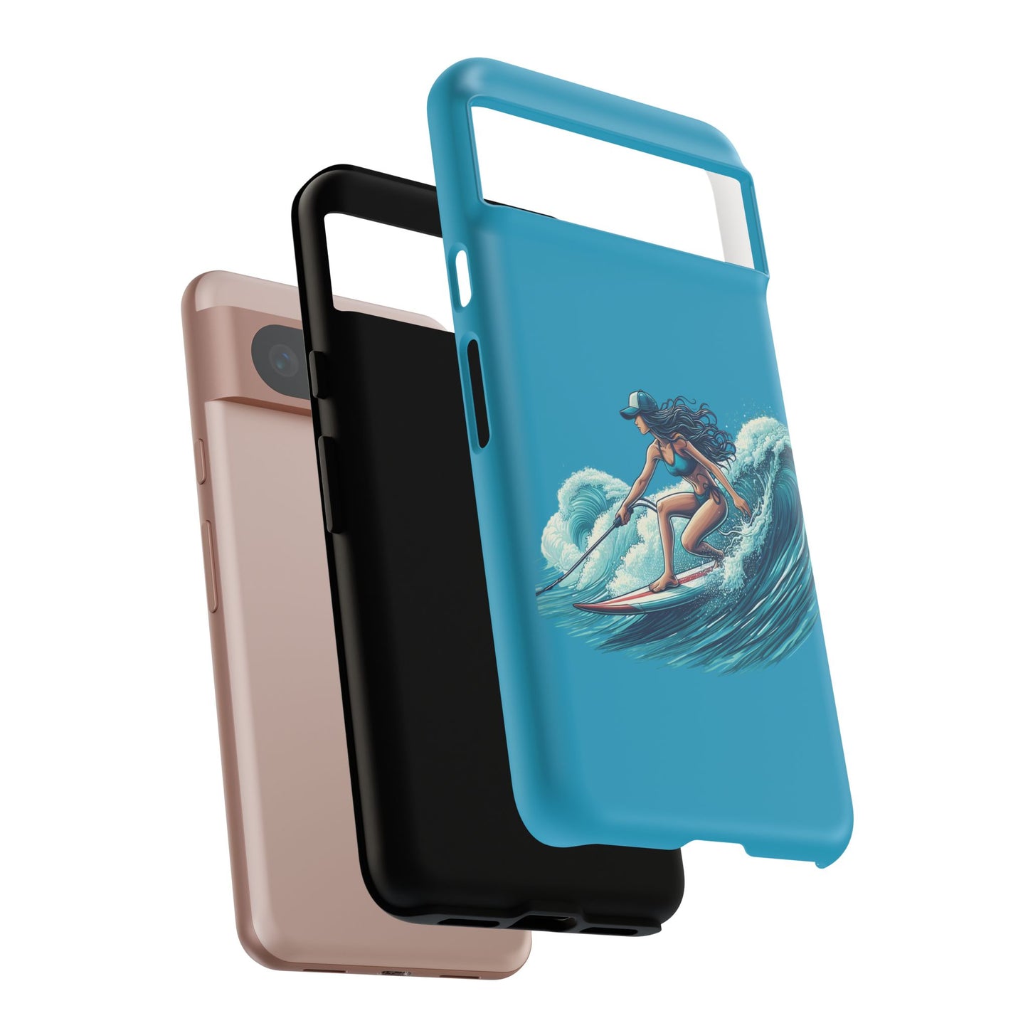 Surfing Phone Case, Coastal Vibes Phone Cover, Tough Cases for Beach Lovers, Ocean Art Phone Accessories, Summer Gift Idea