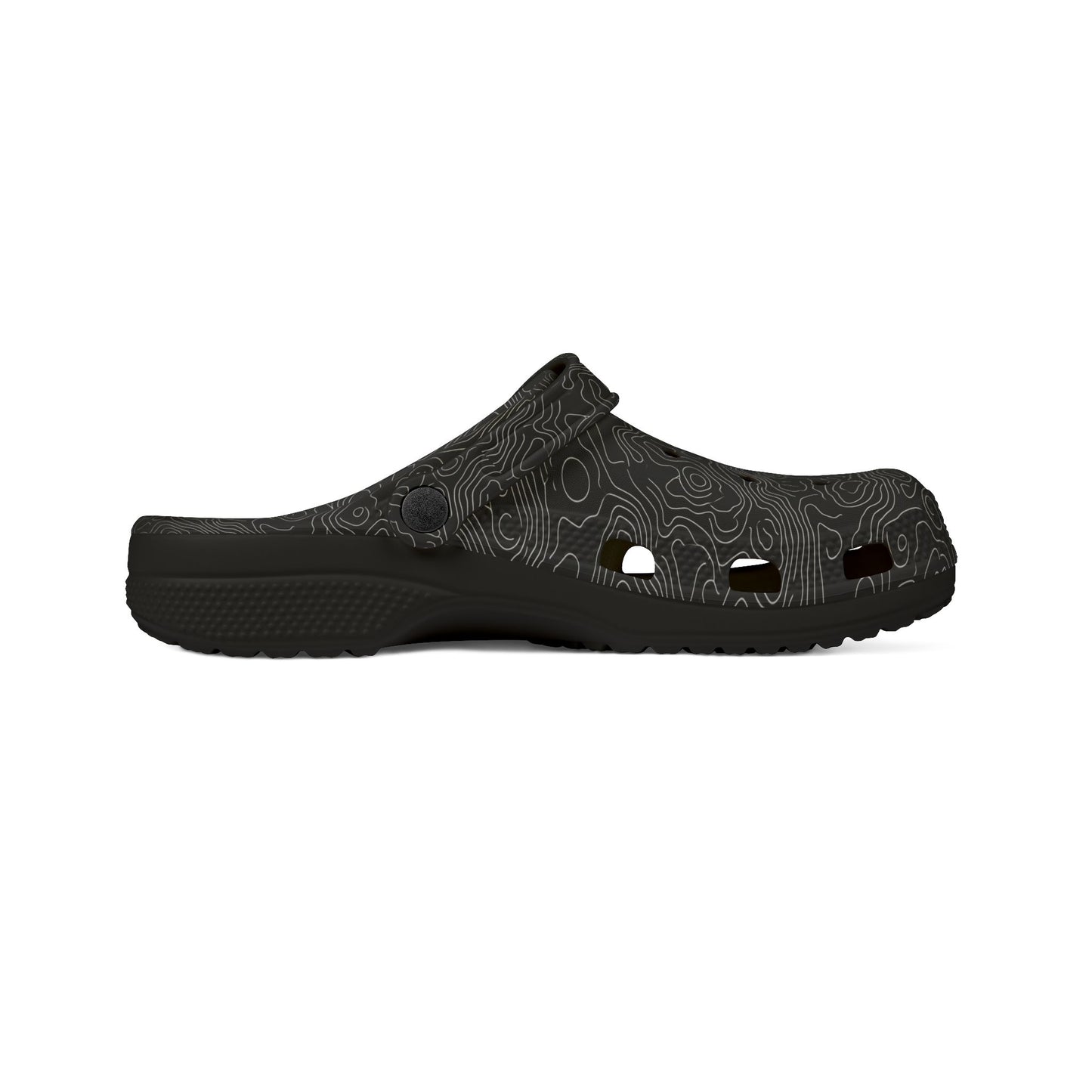 EVA Foam Clogs — Lightweight Black Swirl Slip‑On Shoes