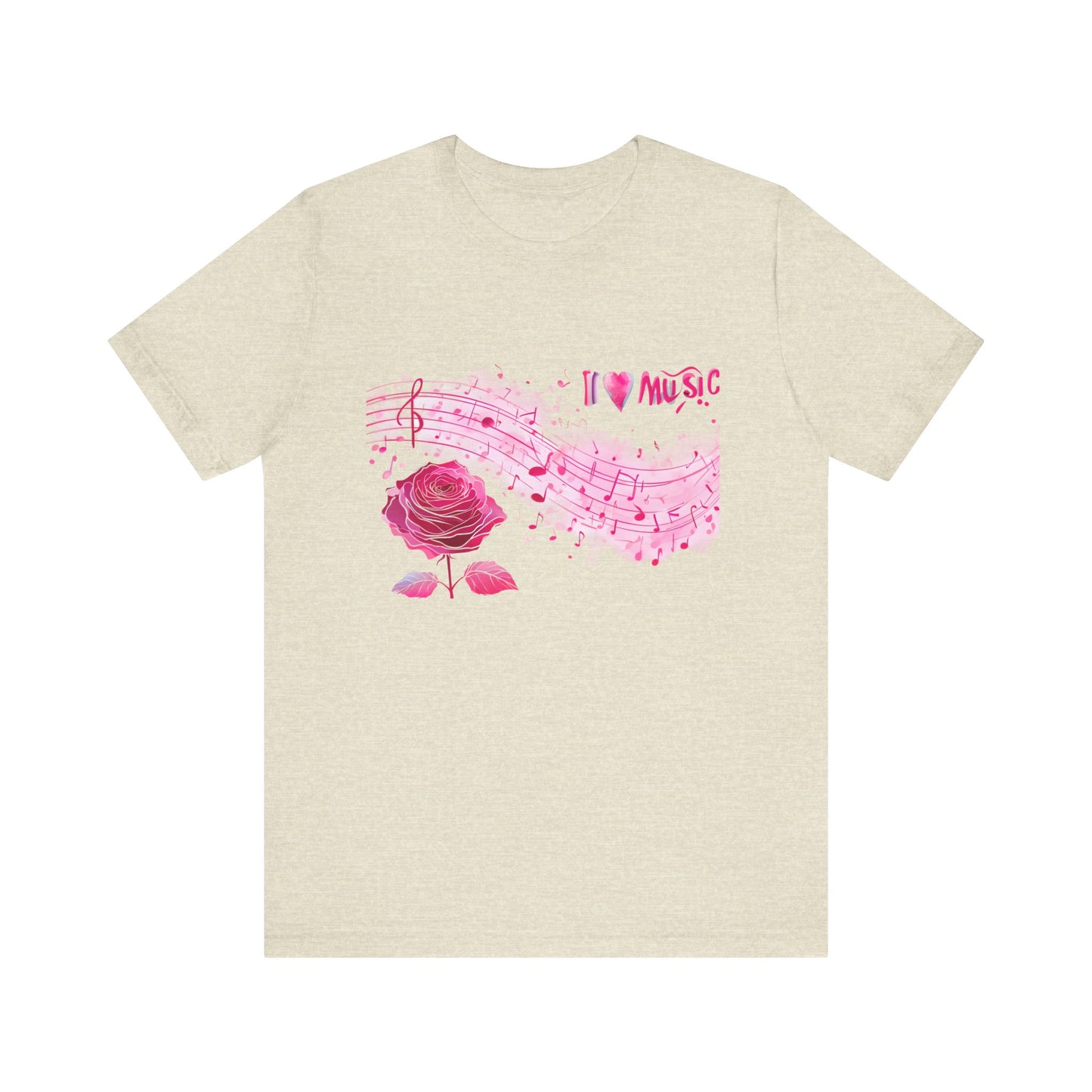 I Love Music Tee, Music Lover Shirt, Floral Music Notes Top