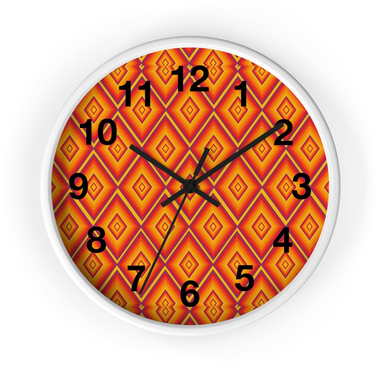 Retro Geometric Wall Clock, Vibrant Home Decor Clock, Modern Wall Art for Living Room, Unique Gift for Housewarming, Kid's Room