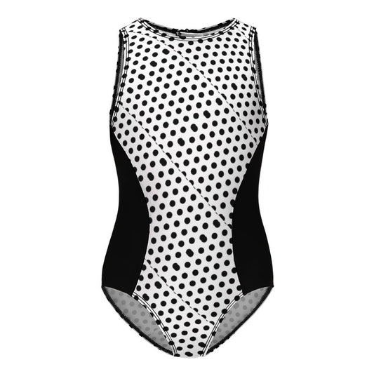 One-Piece Swimsuit for Girl Black dots