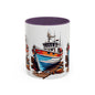 Nautical Accent Coffee Mug | Perfect for Boat Lovers, Sailor Gifts, Coastal Decor, Unique Gift Idea, Custom Artwork Mug