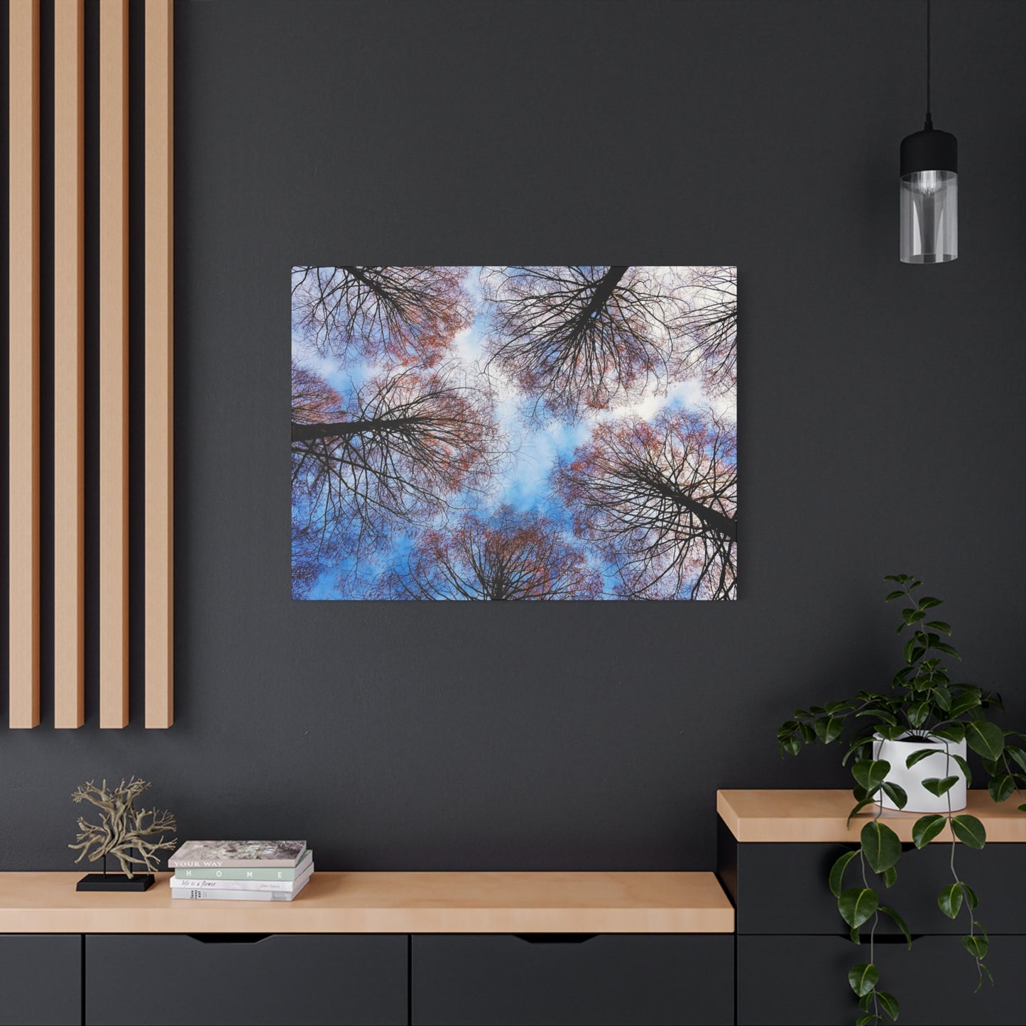 Canopy Sky Canvas Print — Winter Tree Tops Wall Art