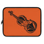 Violin Laptop Sleeve, Music Lover Gift, Orange Sleeve for Musicians, Stylish Tech Accessory, Perfect for School and Work