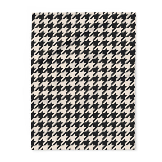 Stylish Houndstooth Arctic Fleece Blanket, Cozy Throw, Home Decor, Gift for Her, Wedding Gift, Winter Comfort