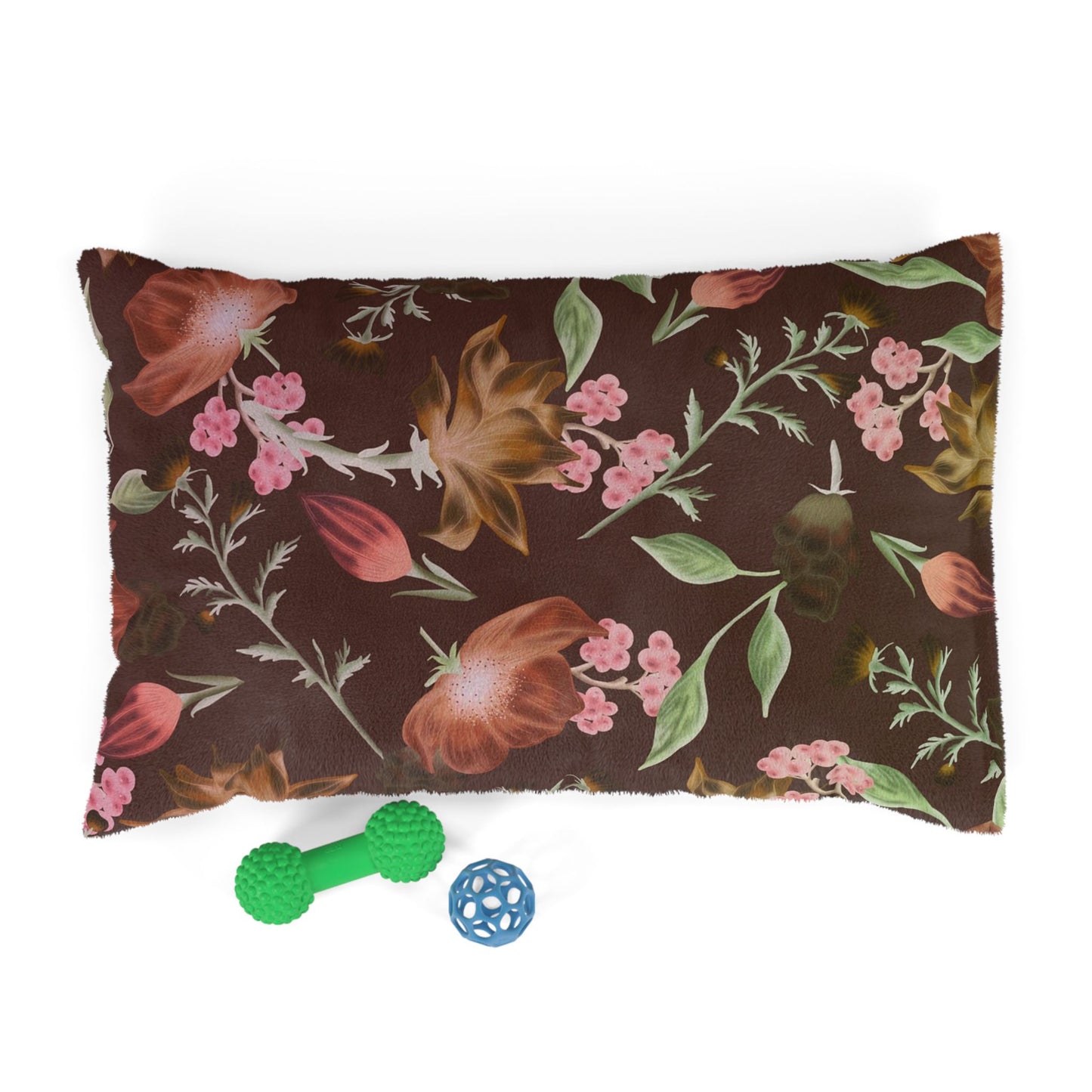 Floral Pet Bed - Cozy Dog Cat Cushion, Decorative Pet Accessory, Indoor Dog Bed, Cat Bed, Flower Print Pet Lounger