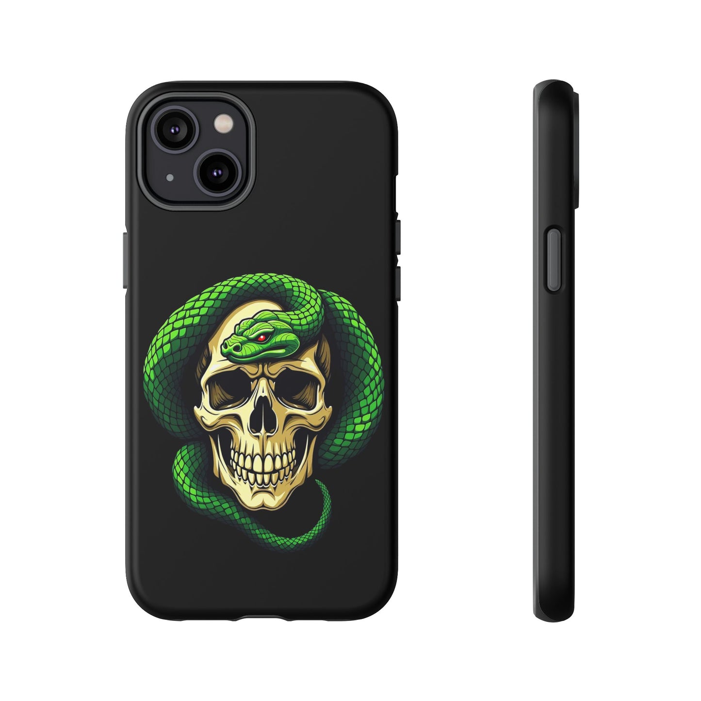 Skull & Snake Phone Case | Tough Cases, Protective Cover, Edgy Phone Accessories, Gothic Gift, Halloween Decor