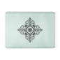Mint Floral Medallion Glass Cutting Board — Decorative Kitchen Prep Board