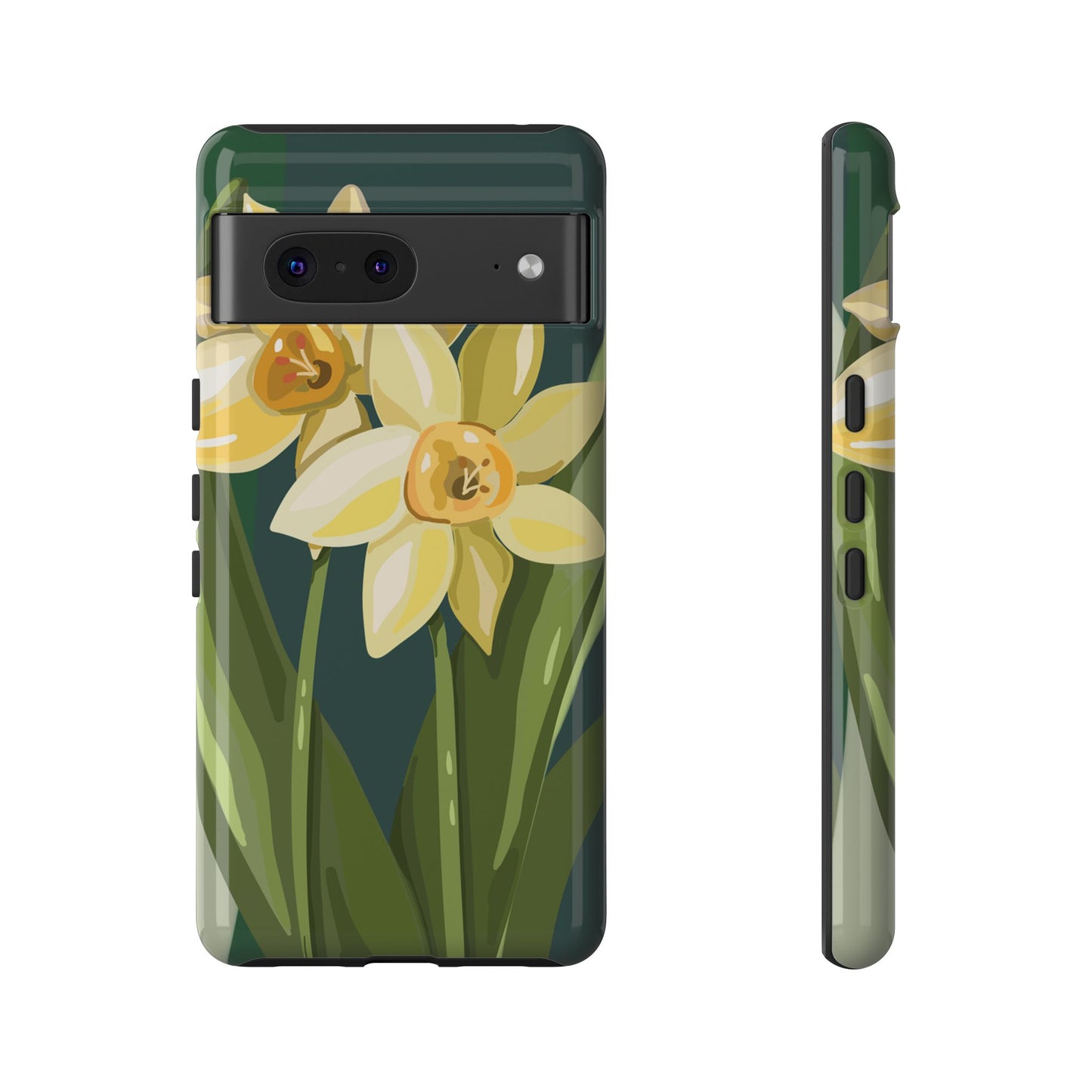 Floral Phone Case - Yellow Daffodil Design, Tough Phone Cover, Spring Decor, Floral Gift, Nature-Inspired Accessories