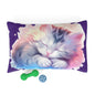 Cute Sleeping Cat Pet Bed — Soft Plush Cushion for Cats & Small Dogs