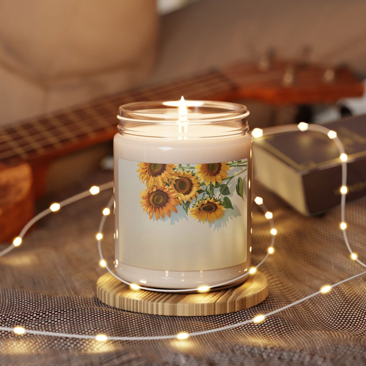 Sunflower Scented Soy Candle — 9oz Floral Jar Candle (Sunflowers)