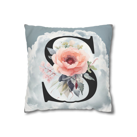 Personalized Floral Initial Pillowcase | Cozy Home Decor for Weddings, Housewarming, Birthdays, Gifts & More