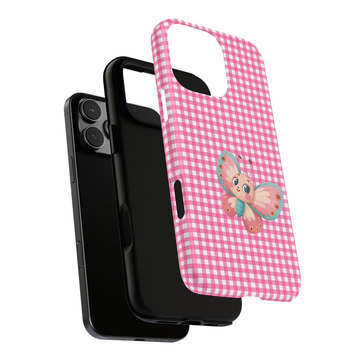 Cute Butterfly Phone Case, Tough Cases, Floral Phone Accessory, Gift for Her, Spring Fashion, Kids' Birthday Present, Pastel Aesthetic