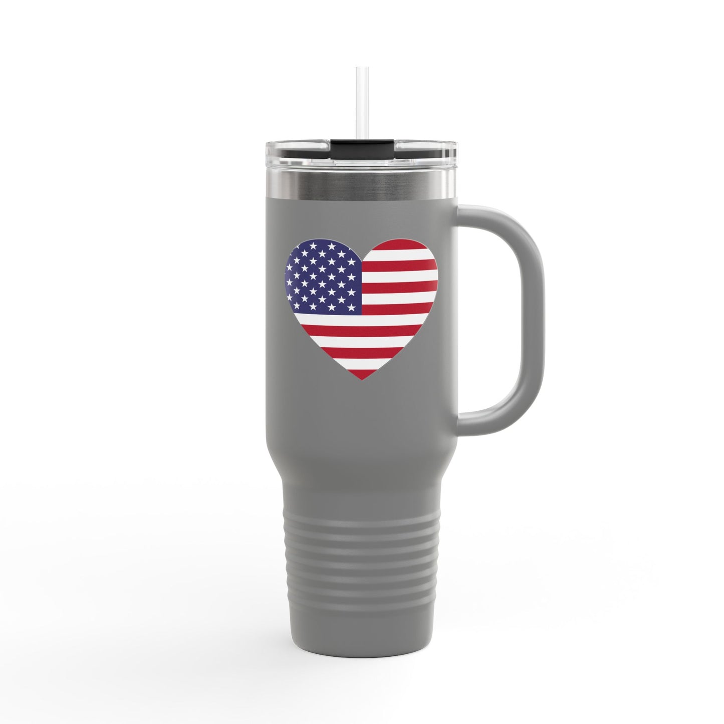 Insulated Travel Mug, 40oz - Heart American Flag