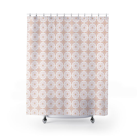 Elegant Floral Shower Curtain – Boho Bathroom Decor, Unique Gift for Home, Wedding Registry, Modern Rustic Style