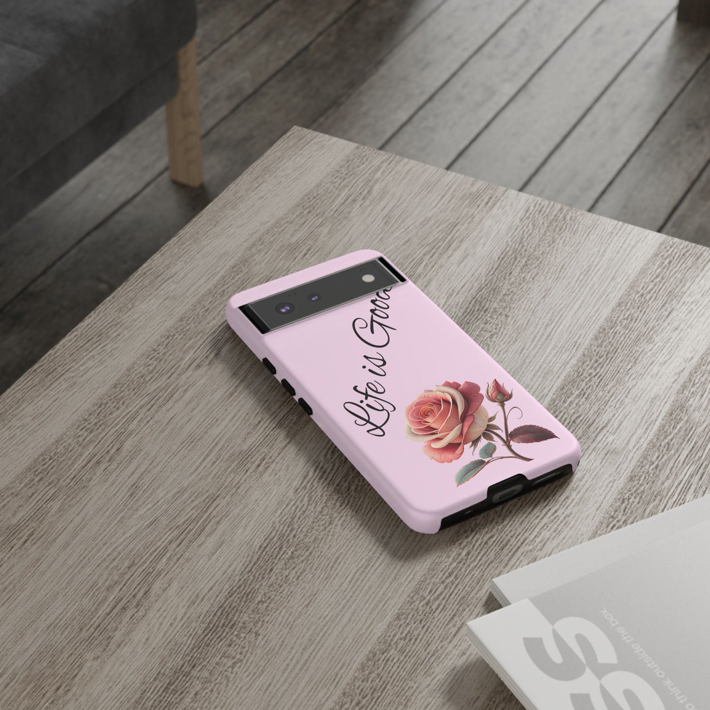 Roses & Positivity Phone Case - Floral Design, Life is Good, Tough Cases for Everyday Wear, Gift for Friends, Mother's Day, Spring [...]
