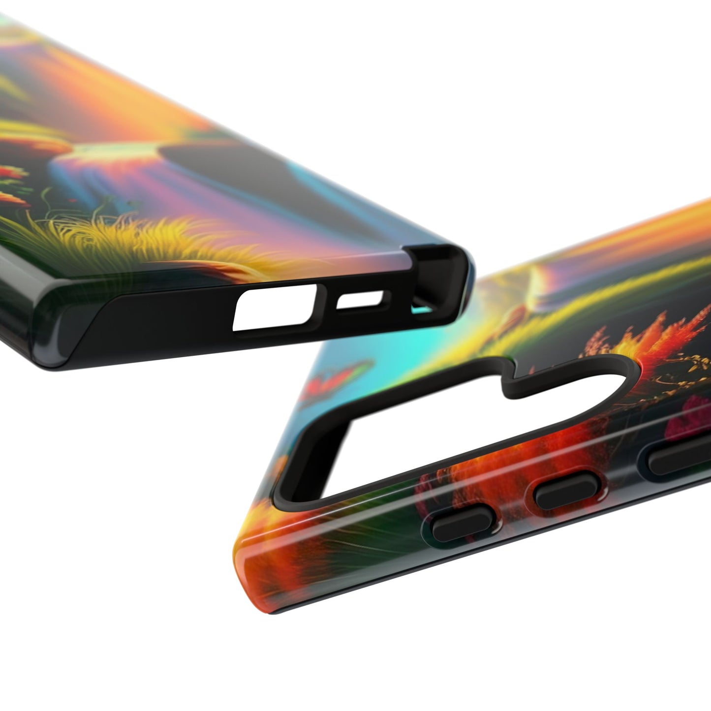 Phone Case - Vibrant Waterfall Landscape with Butterfly | Colorful Nature Protective Case