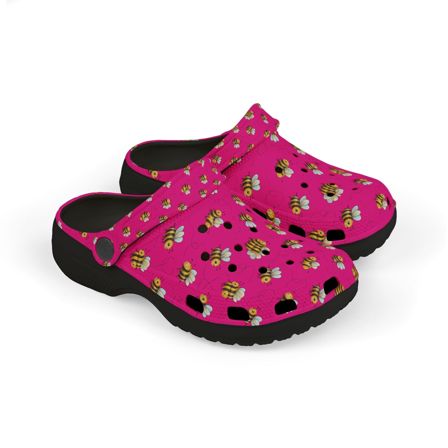 Kids' Floral Bee Clogs - Fun Summer Slip-On, Gardening Shoes, Outdoor Play Footwear, Gift for Kids, Toddler Clogs