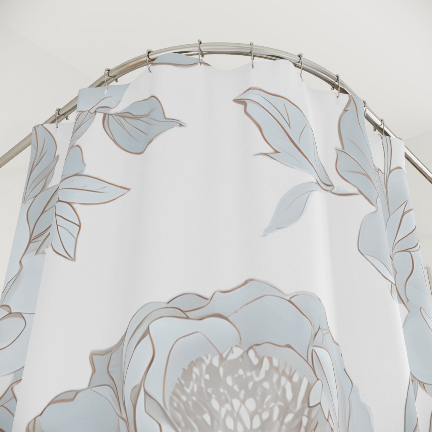 Botanical Floral Shower Curtain, Elegant Bathroom Decor