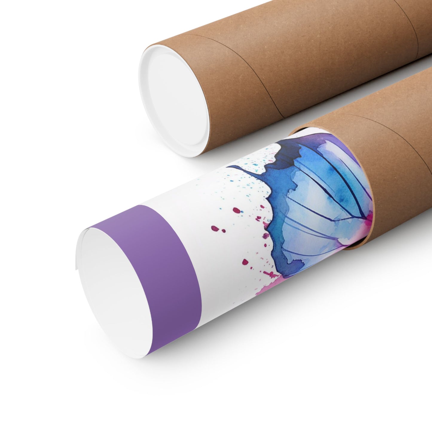 Butterfly Watercolor Matte Poster — Purple Vertical Art Print