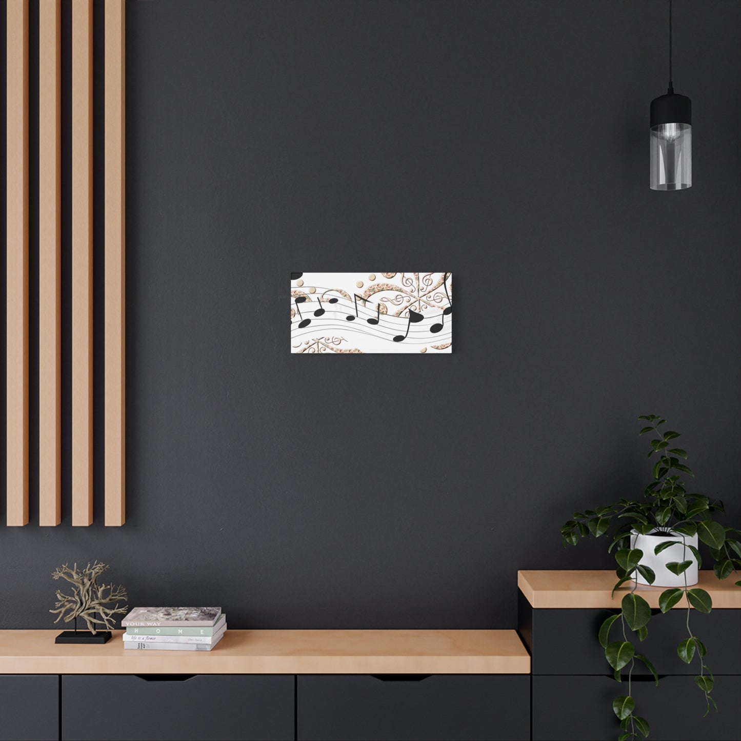 Musical Note Canvas Art, Floral Decor for Home, Music Lover Gift, Wall Art for Musicians, Unique Gift Idea