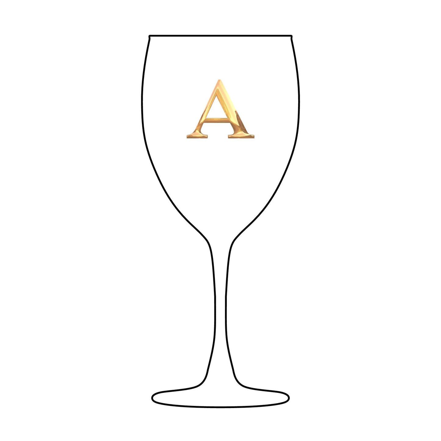 Personalized Engraved Wine Glass, Custom Monogrammed Stemware Letter A