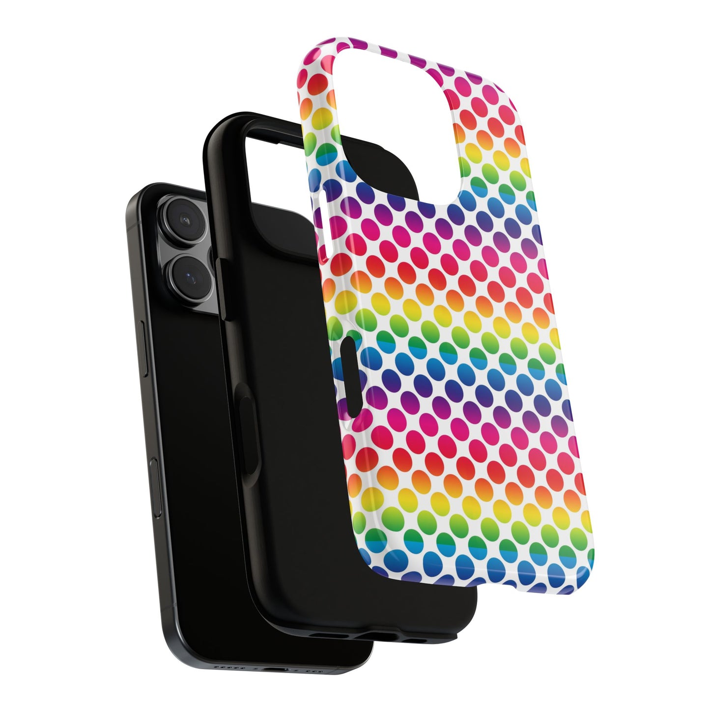 Rainbow Dot Phone Case, Colorful Phone Cover, Fun Phone Accessory, Gift for Friends, Trendy Mobile Case