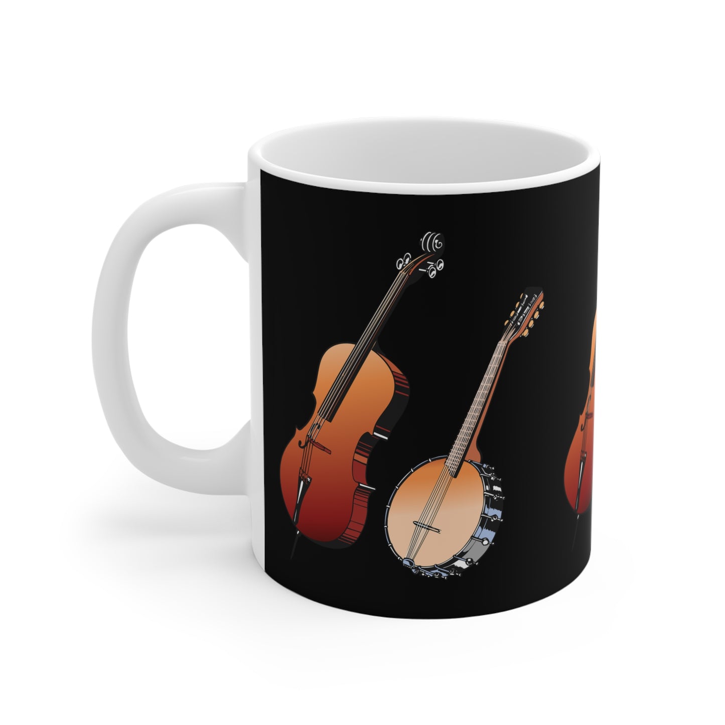 Musical Instrument Mug, Perfect Gift for Musicians, Coffee Lover's Companion, Unique Banjo Design, Music Themed Drinkware