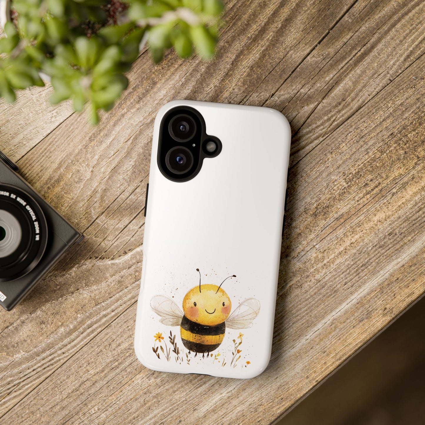 Bee Phone Case, Cute Bee Design, Tough Phone Cover, Gift for Nature Lovers, Floral Bee Mobile Case, Bee-themed Accessory
