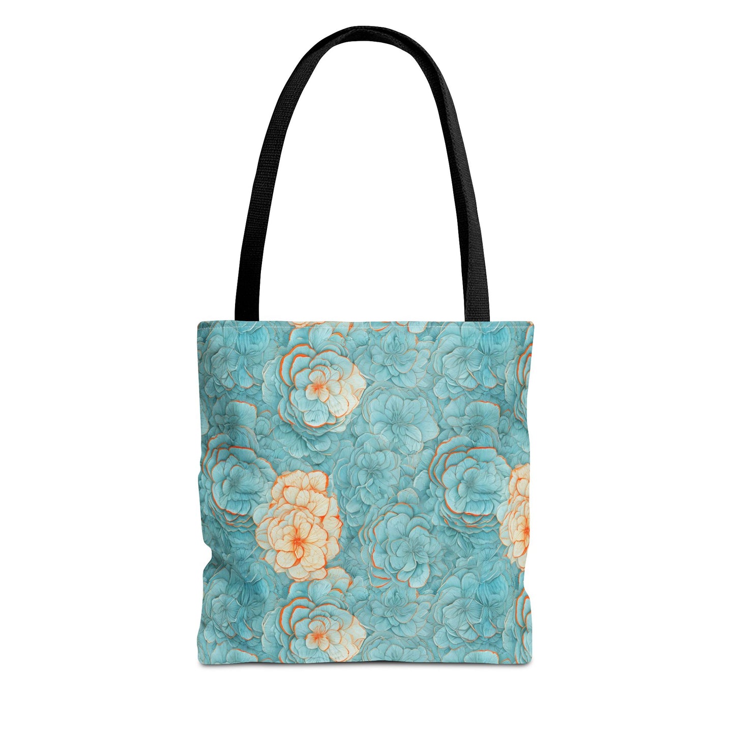 Floral Watercolor Tote Bag — Teal Succulent Pattern