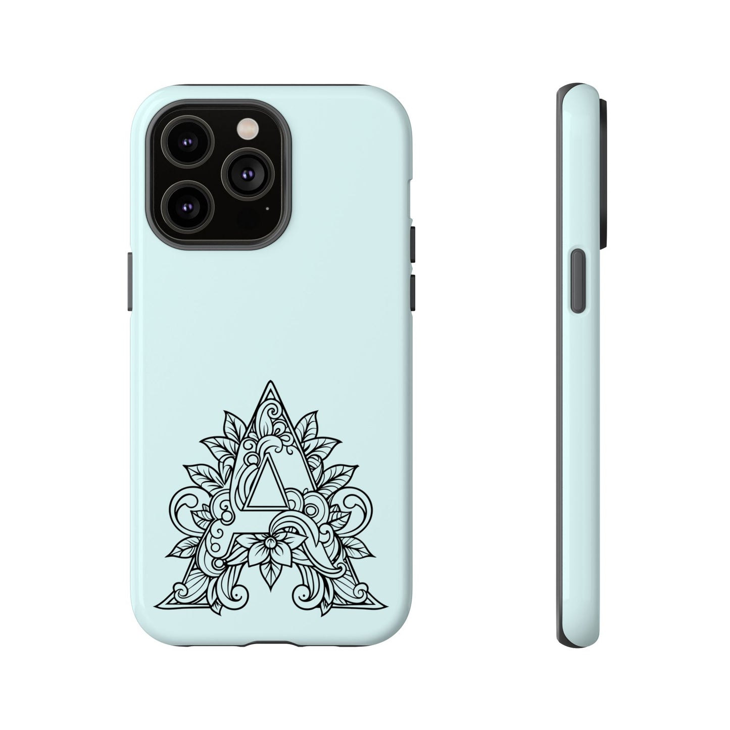 Personalized Tough Phone Case, Floral Monogram Cell Phone Cover, Custom Protective Case, Unique Gift, Birthday, Graduation