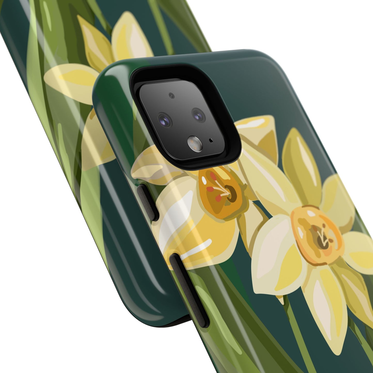 Floral Phone Case - Yellow Daffodil Design, Tough Phone Cover, Spring Decor, Floral Gift, Nature-Inspired Accessories