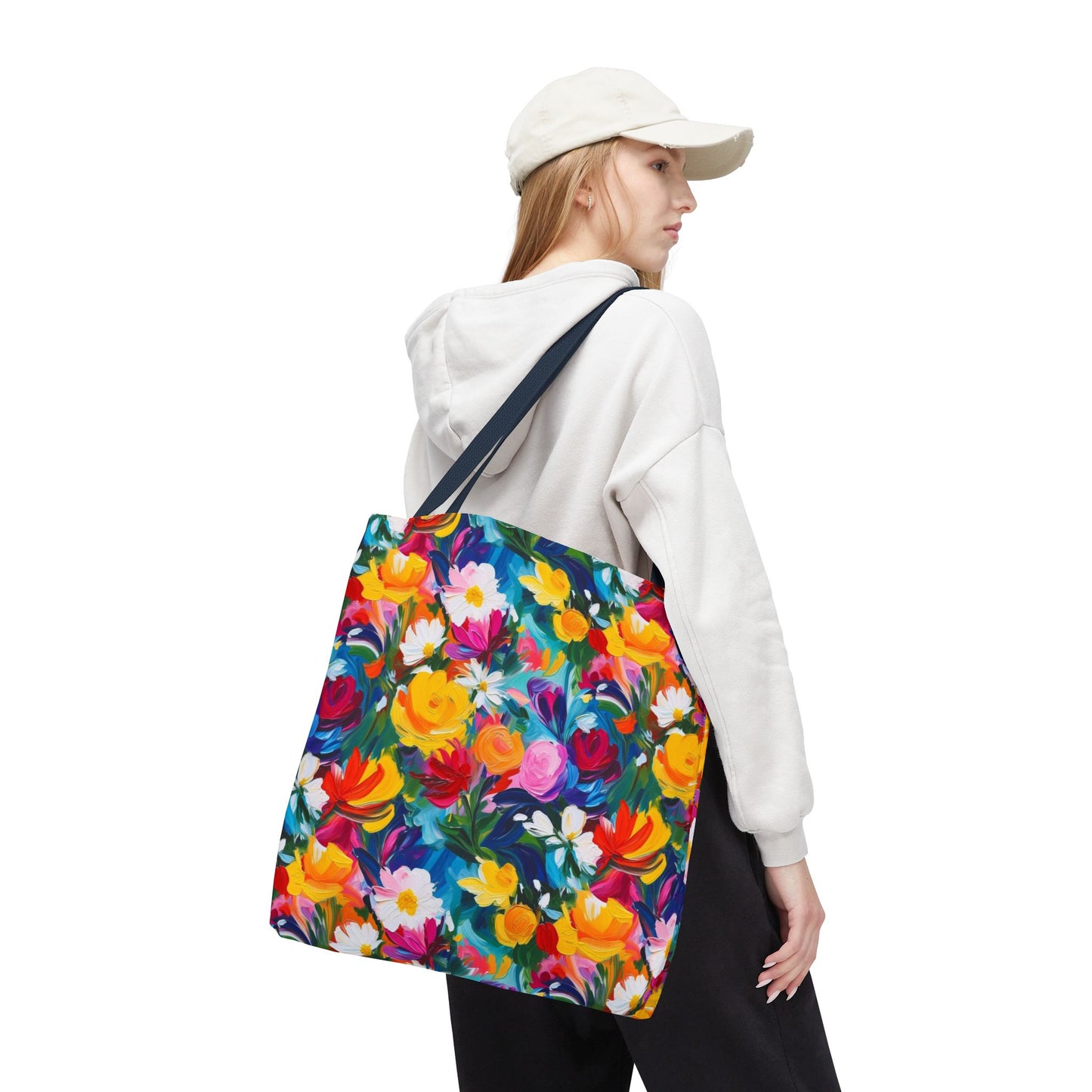 Colorful Floral Tote Bag — Vibrant All-Over Print Shopper