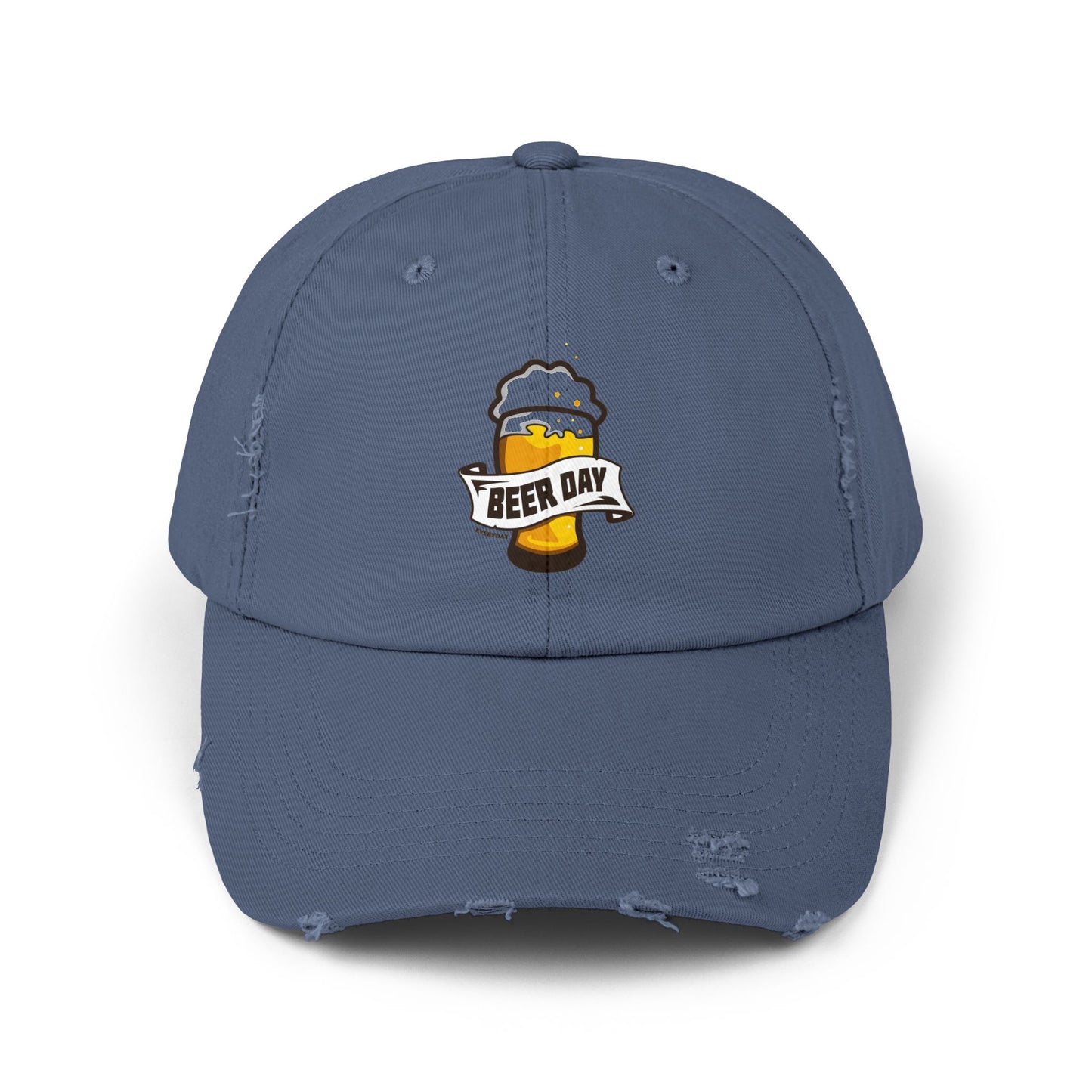 Beer Day Unisex Distressed Cap, Relaxed Fit Hat, Gift for Beer Lovers, Casual Fashion, Fun Party Accessory, Craft Beer Celebration