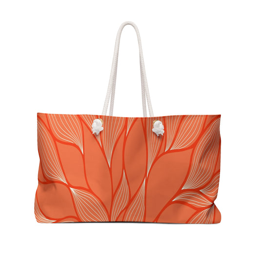Stylish Weekender Bag with Elegant Leaf Design, Travel Tote, Beach Bag, Overnight Bag, Gift for Her, Summer Essentials