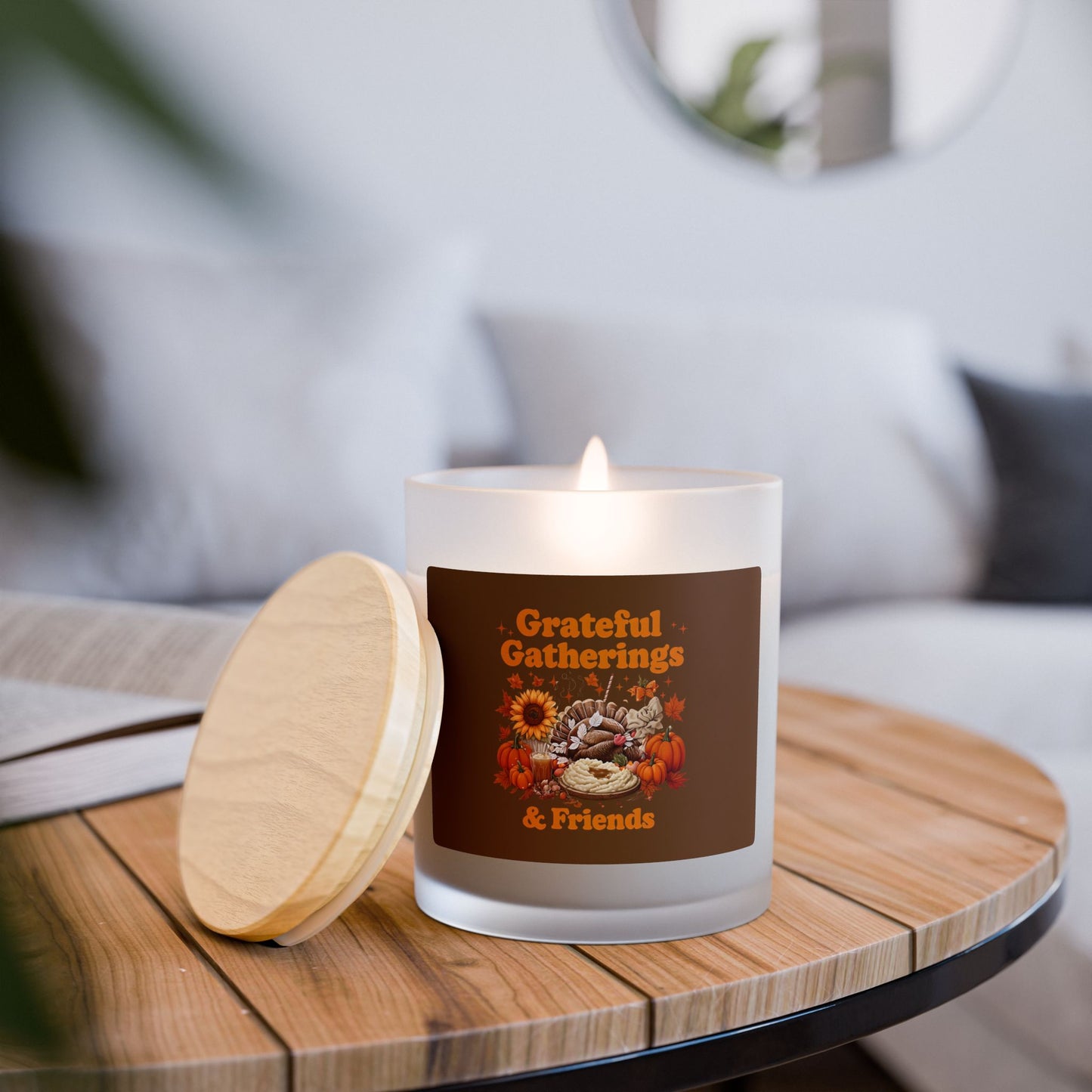 Thanksgiving Candle, Aromatic Home Decor, Grateful Gatherings & Friends, Fall Candle Gift, Cozy Ambiance