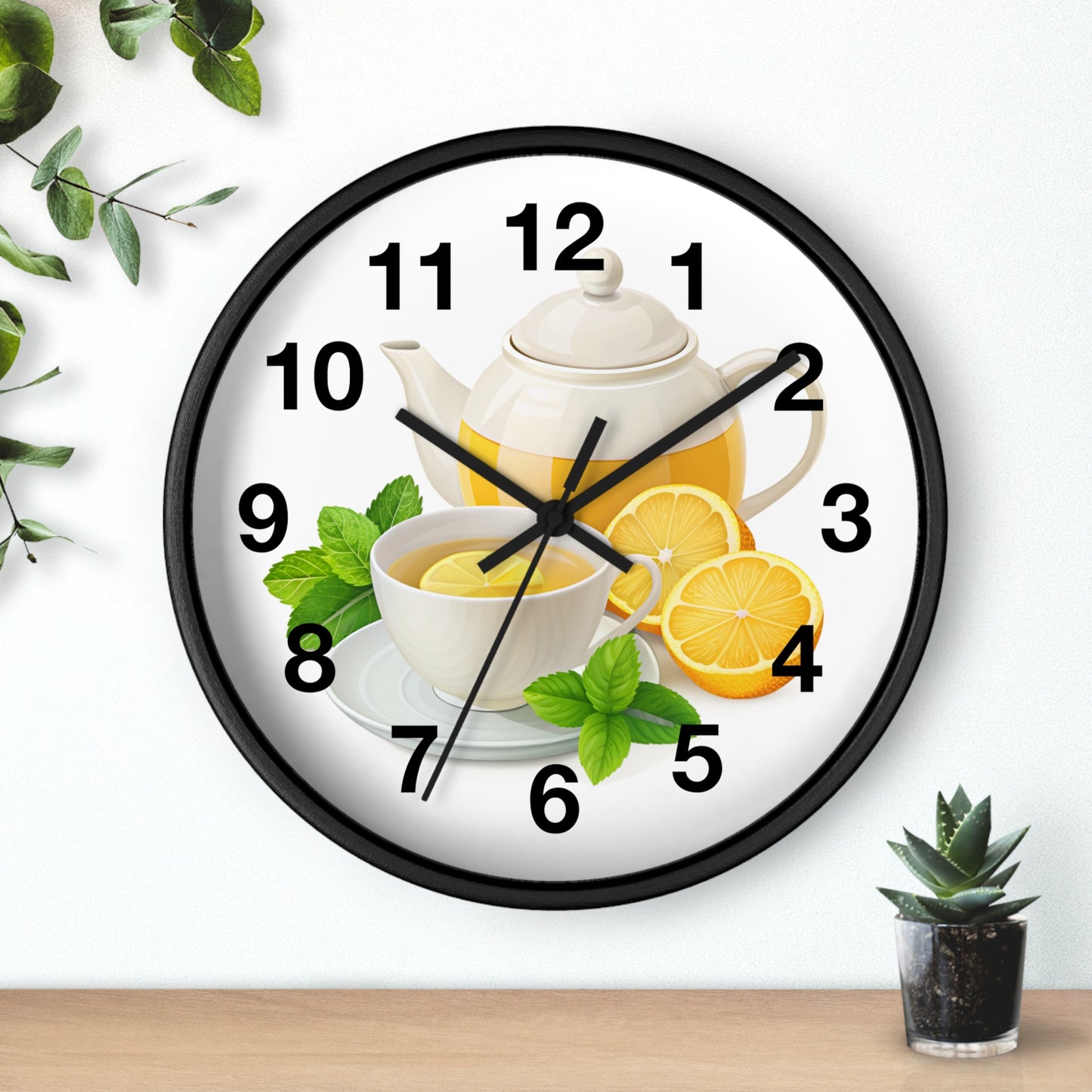 Lemon Tea Wall Clock - Charming Home Decor, Kitchen Wall Art, Gift for Tea Lovers, Modern Clock, Refreshing Vibes