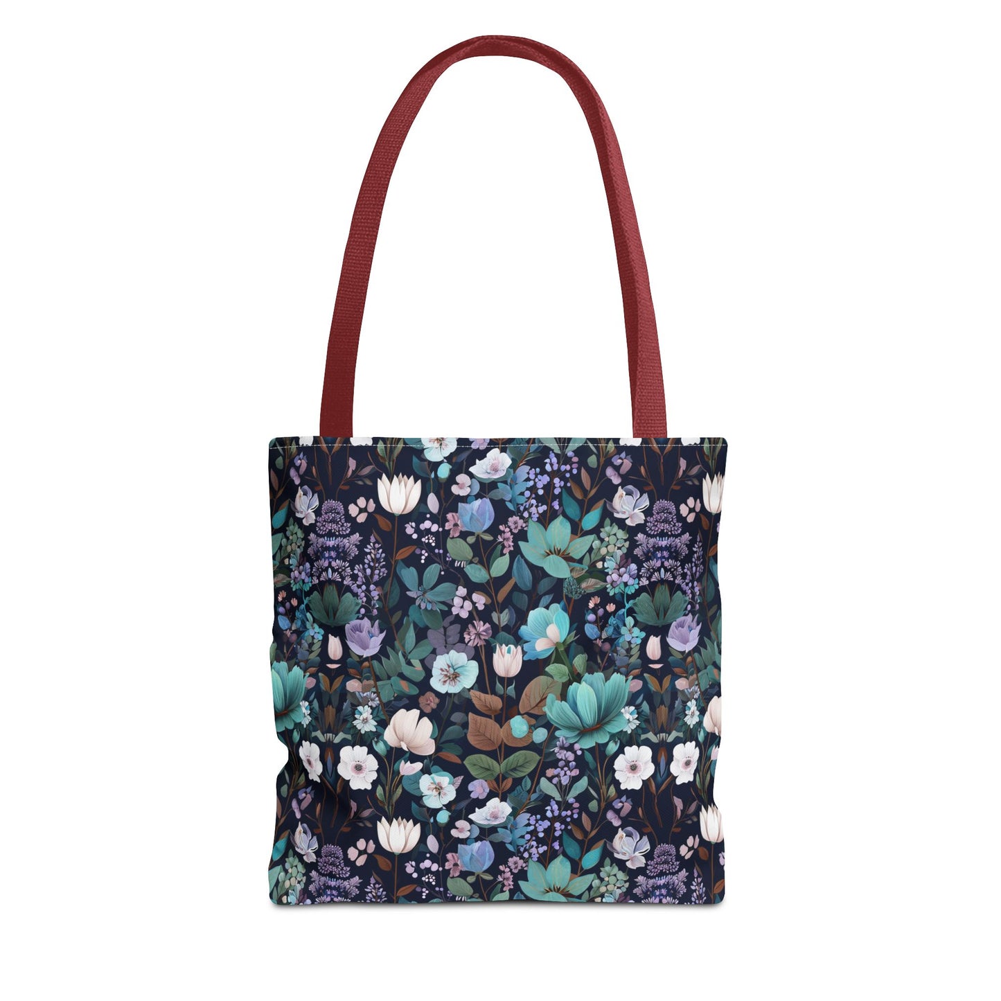 Floral Nightfall Tote Bag — Dark Botanical All-Over Print