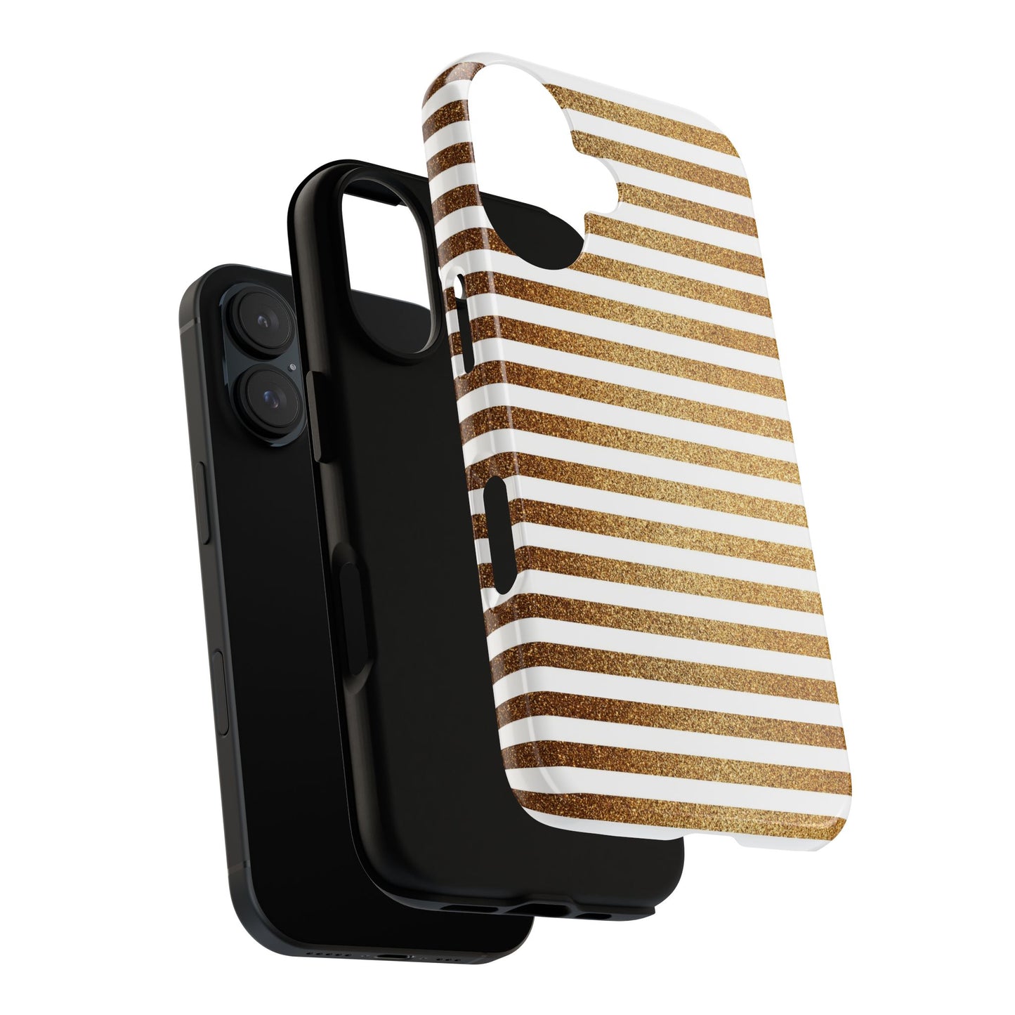 Glamorous Gold Striped Phone Case | Tough Cases, Stylish Phone Cover, Chic Accessories, Gift for Her, Fashionable Tech