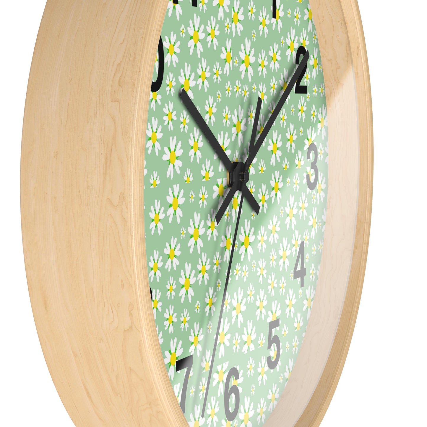 Floral Wall Clock, Rustic Home Decor, Spring Wall Art, Flower Design Clock, Unique Timepiece for Living Room, Gift for Her