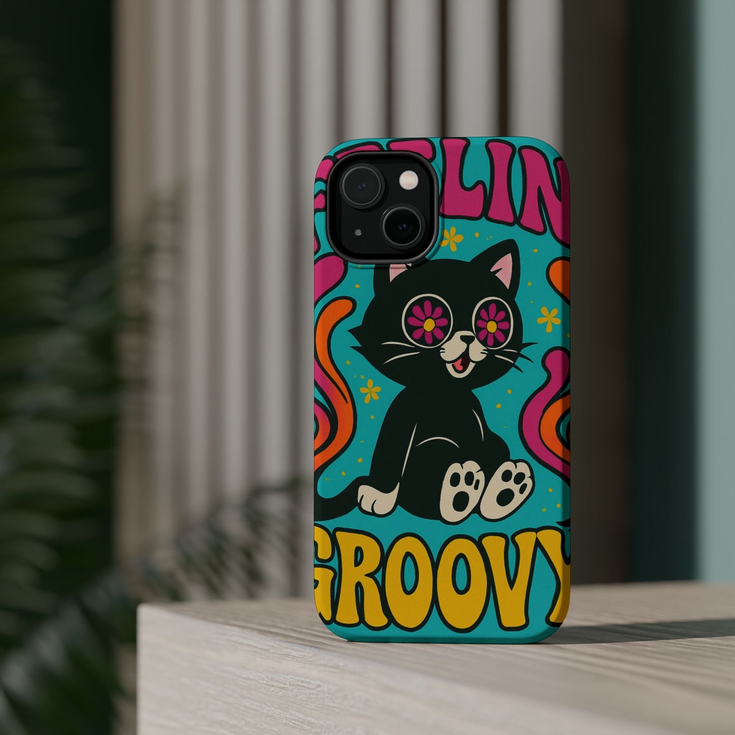 Groovy Cat Magnetic Impact-Resistant Phone Case