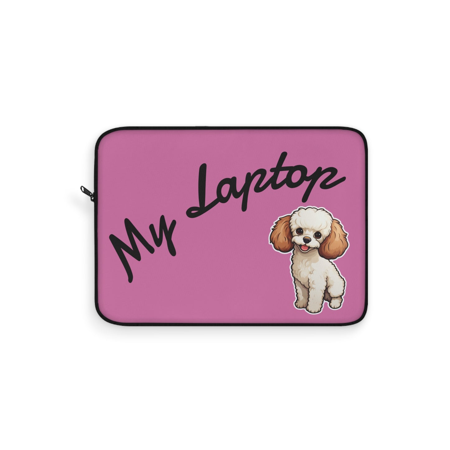 Cute Dog Laptop Sleeve, Pet Lover Gift, Personalized Laptop Case, Pink Sleeve for Students, Funny Laptop Accessory