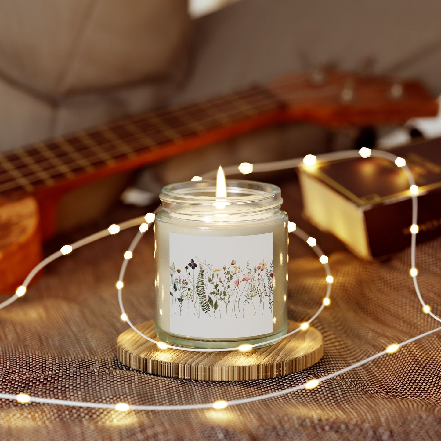 Scented Candles, Coconut Apricot Wax (4oz, 9oz) Wildflowers
