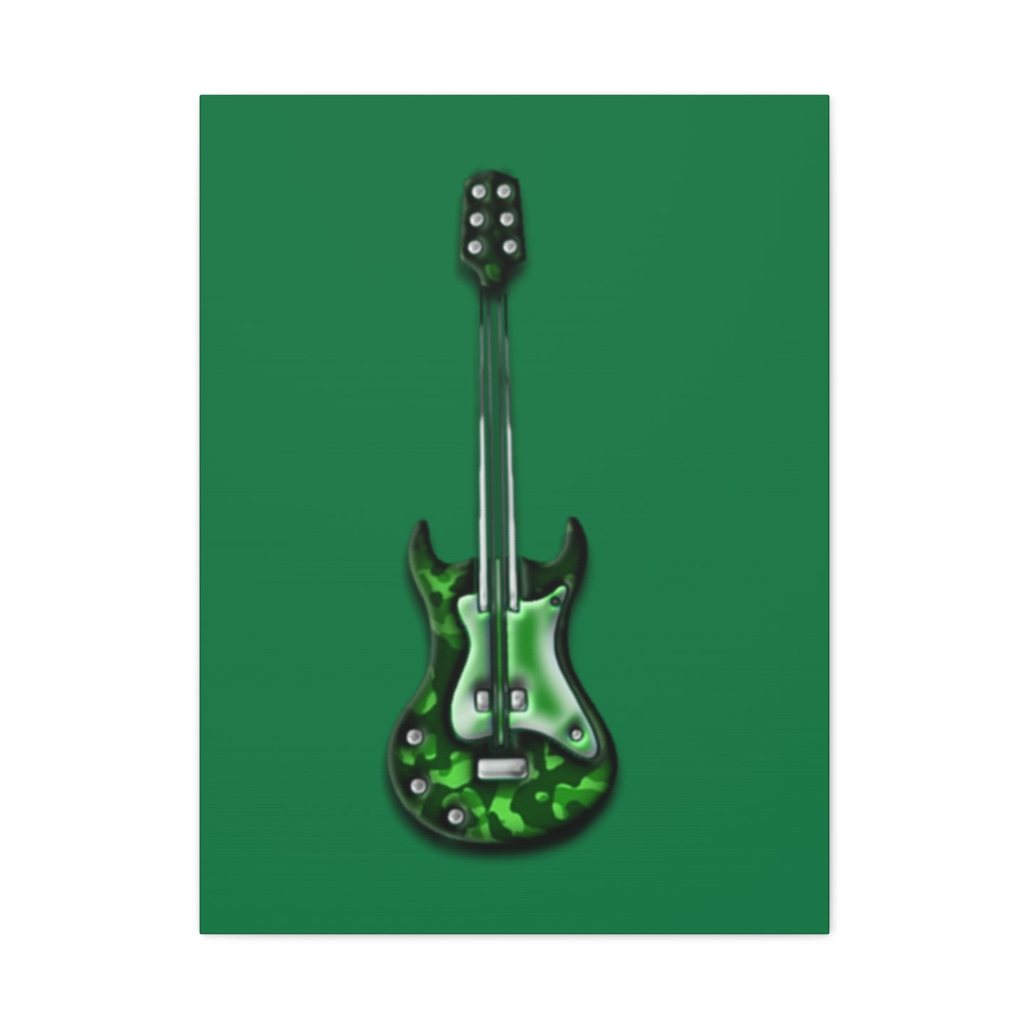 Green Electric Guitar Canvas Art, Music Wall Decor, Rock n Roll Gift, Guitar Lover's Art, Stretched Green Canvas, Home Theater Decor