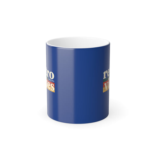 Color Morphing Mug, Retro Vibes Coffee Mug, Color Changing Mug, Gift for Coffee Lovers, Unique Ceramic Cup, Fun Kitchen Decor