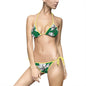 Tropical Floral Bikini, Green Floral Women's Swimsuit, Beachwear, Summer Vacay, Pool Party Essentials, AOP Swimwear